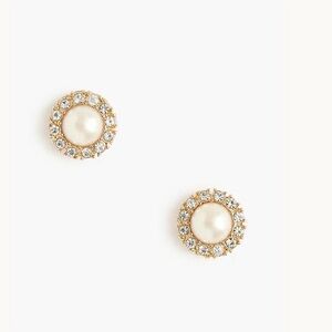 J. Crew Gold and Cream Pearl Stud Earrings